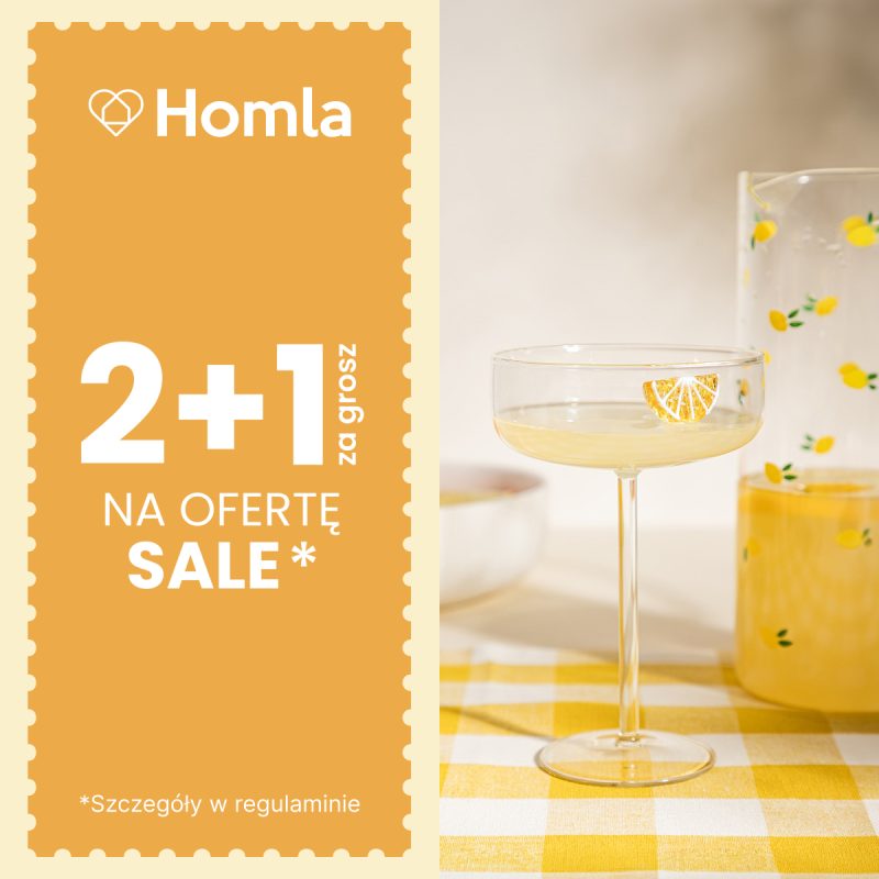 Baner promocyjny Homla - kampania 2+1 za grosz na ofertę sale.